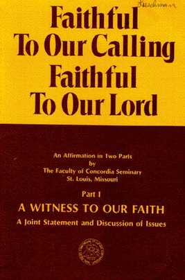 Book Cover of "Faithful To Our Calling - Faithful To Our Lord"